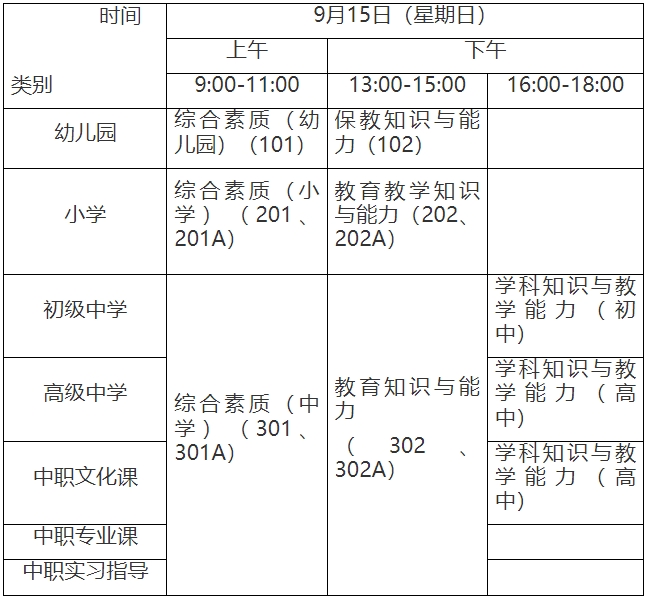 上海中小学教师资格考试